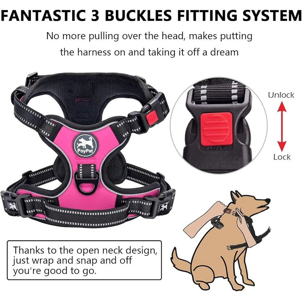 Fujian No Pull Reflective Dog Harness Adjustable Vest