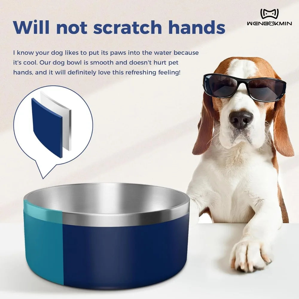 Breed Stainless Steel Dog Bowl Non Slip Quiet Bottom