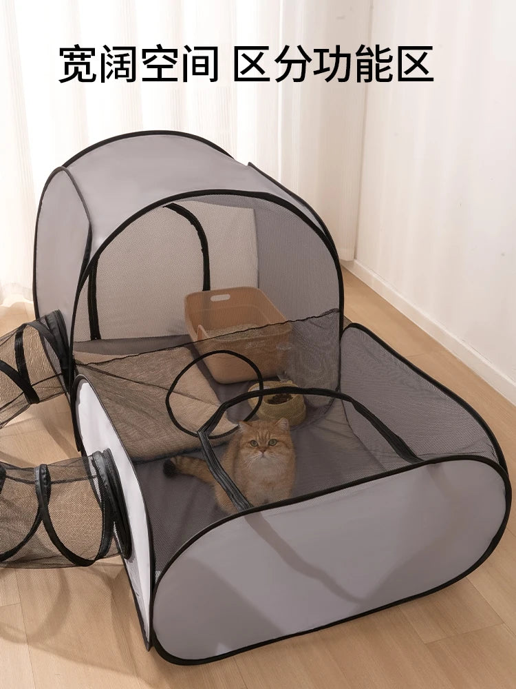 Foldable Oxford Cloth Pets Nest With Play Tunnel Cats Dogs