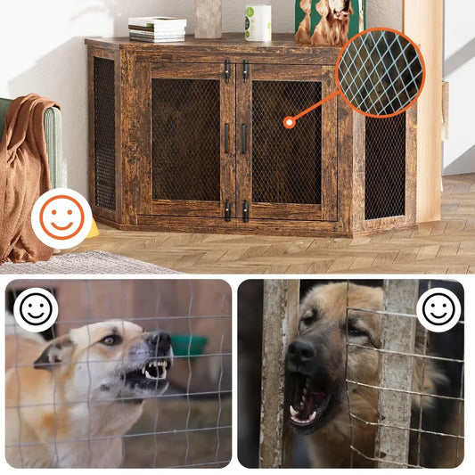 Hign-concerned Wooden Dog House Kennel With Mesh Door