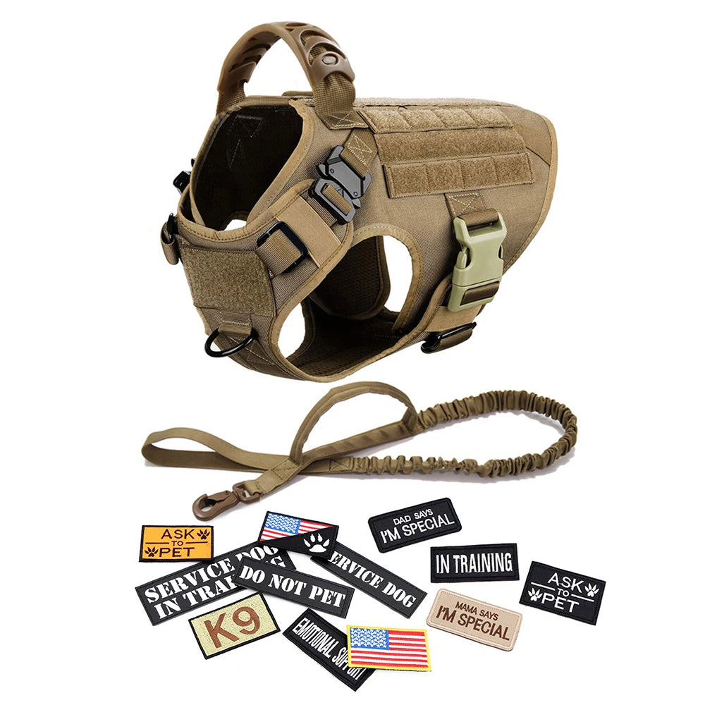 Petravelcn Military Large Dog Harness Vest Training Patches