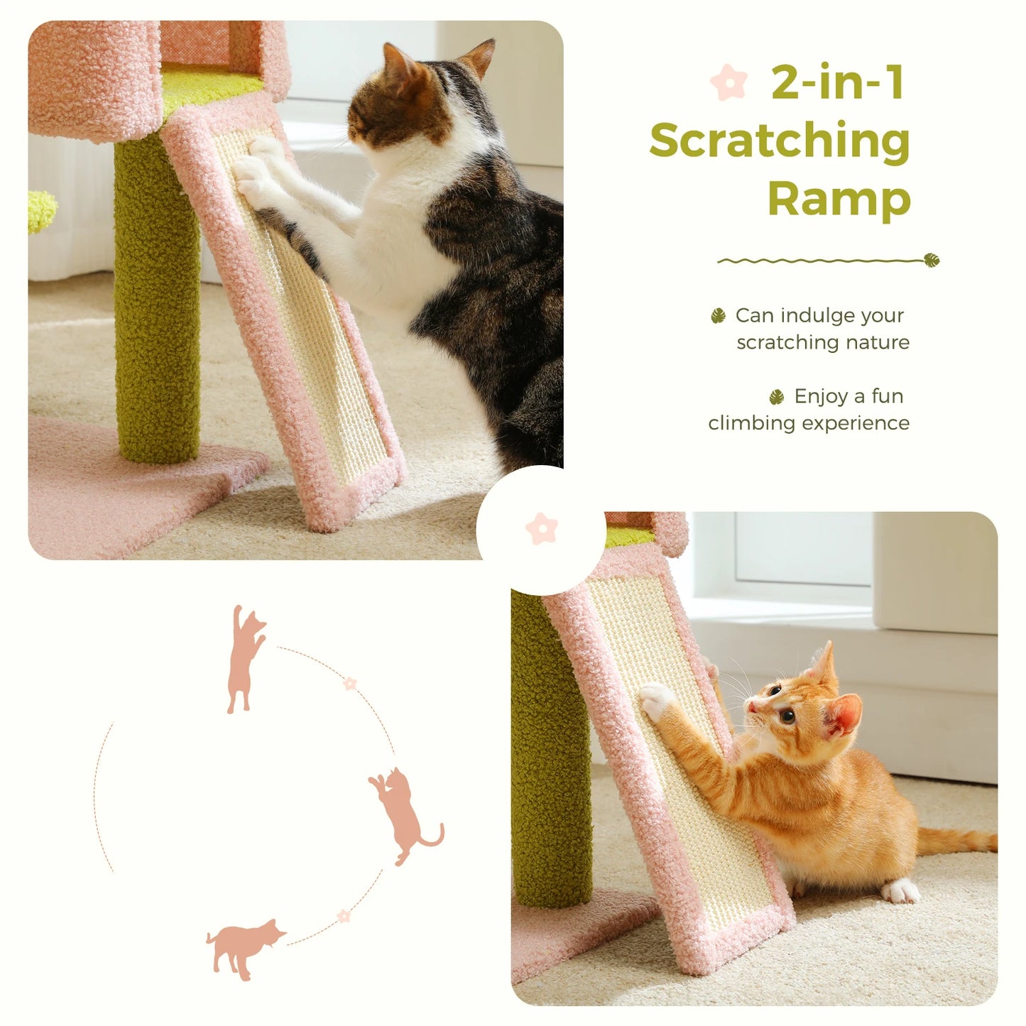 PAWZ Road Flower Cat Tree Multi Level Cat Tower With Perch