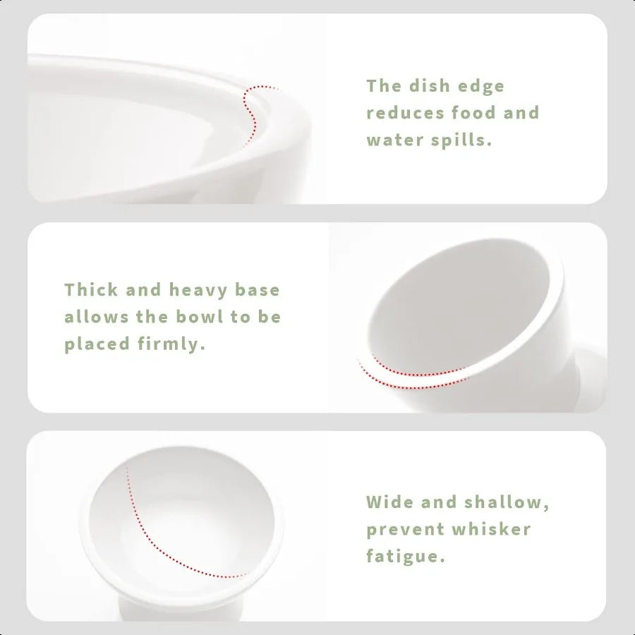 Hign-concerned Elevated Ceramic Cat Bowls For Food Water