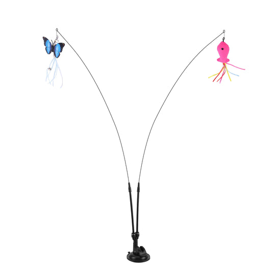 APWIKOGER Pet Cat Toy Set Teaser Stick with Detachable Head