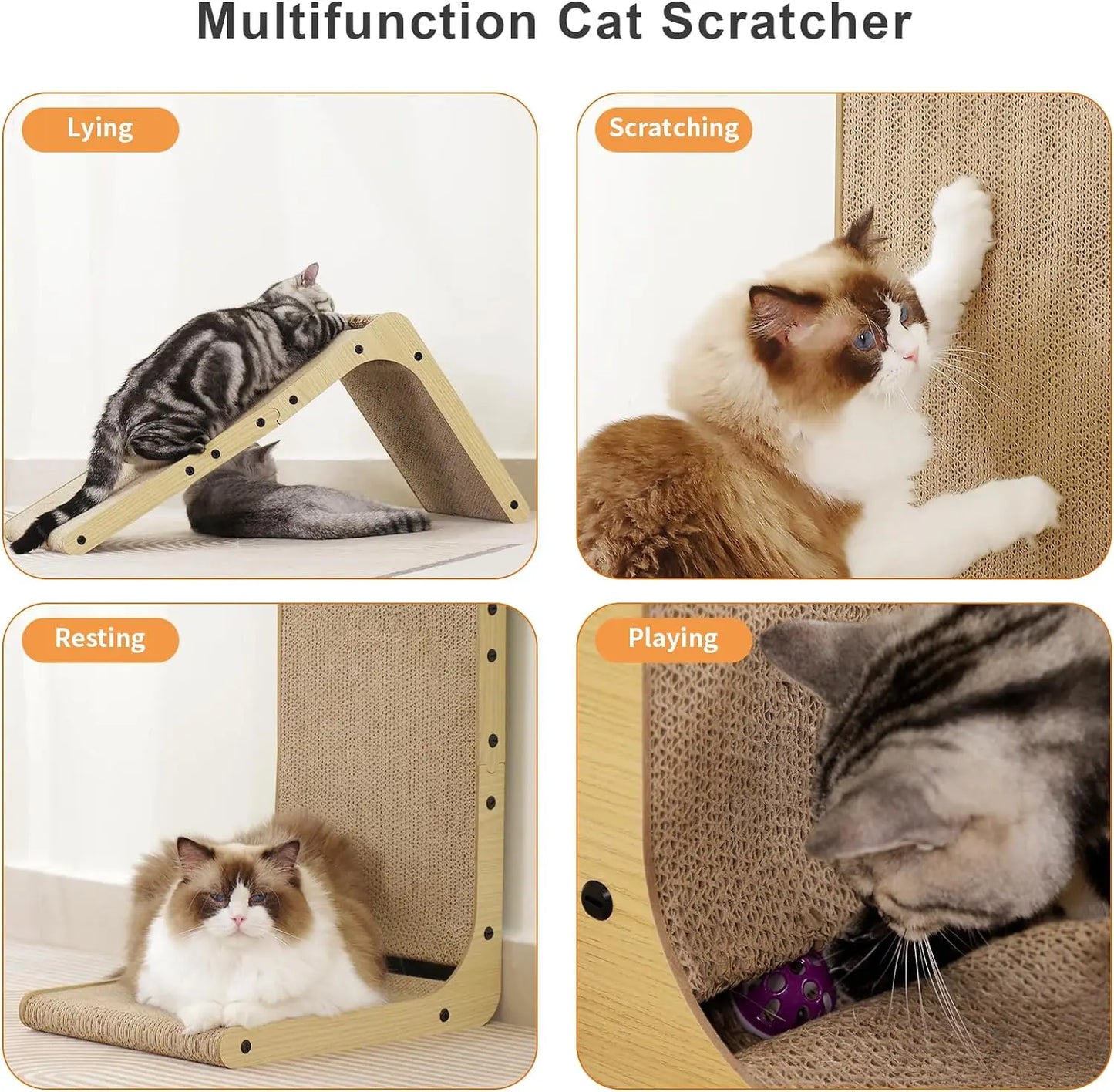 Guangdong L Shape Cat Scratcher For Indoor Cats Cardboard
