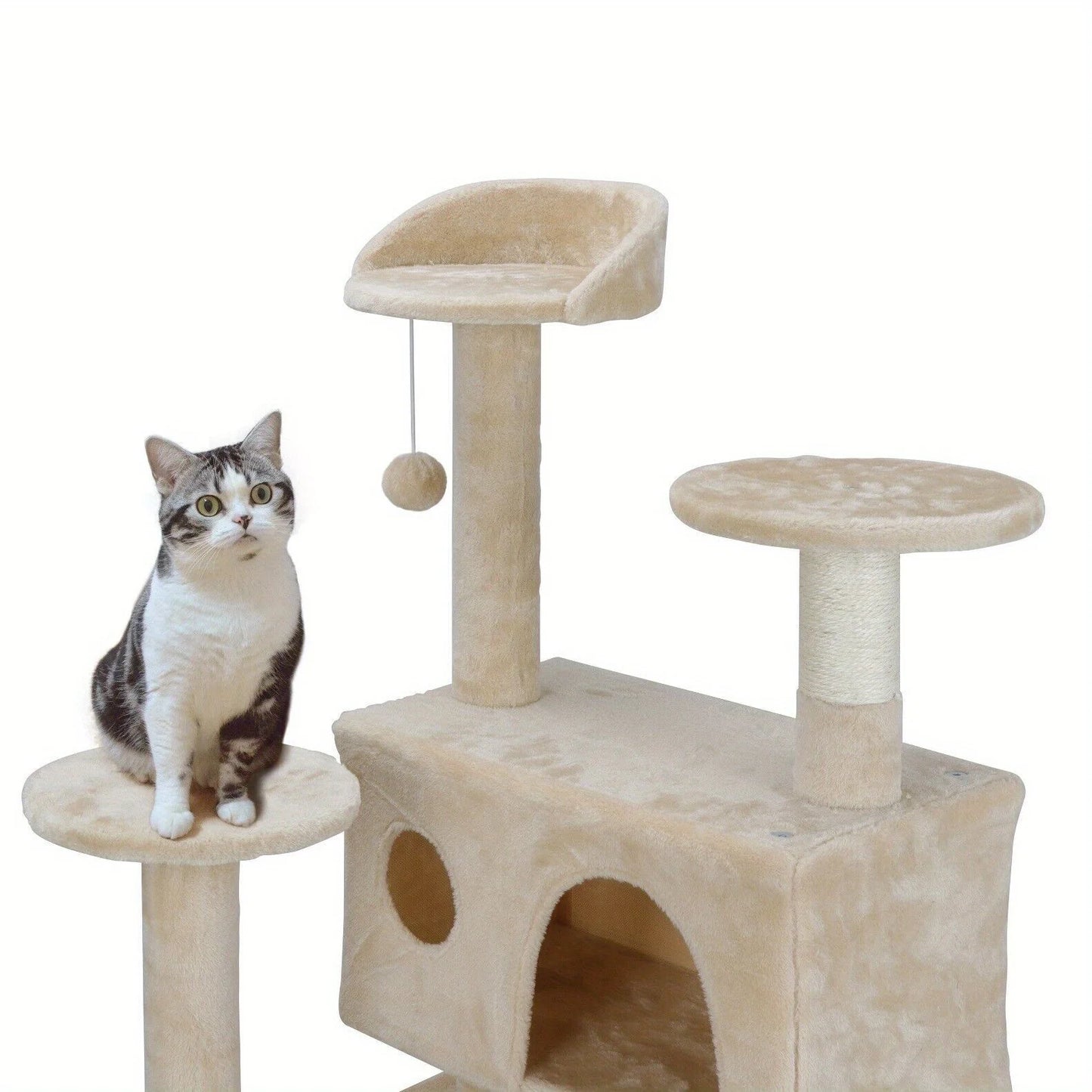 Multi Level Cat Tree With Sisal Posts Scratching Board