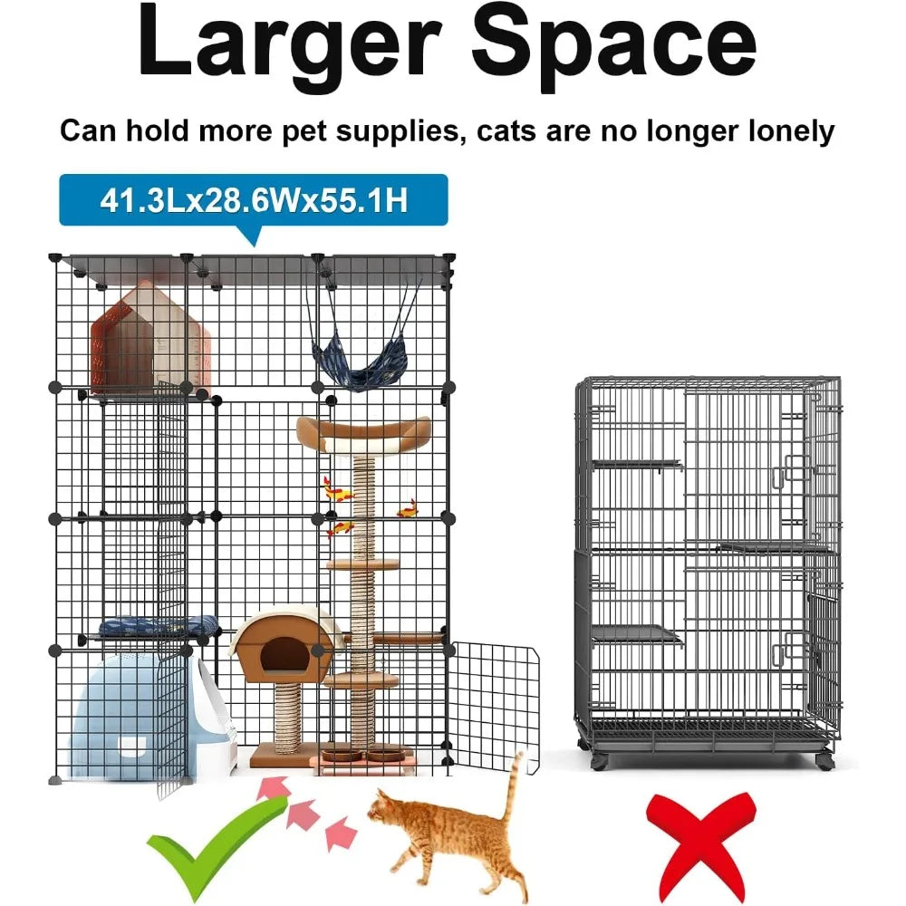 Closure Large Cat Cage Enclosure Indoor Playpen Detachable