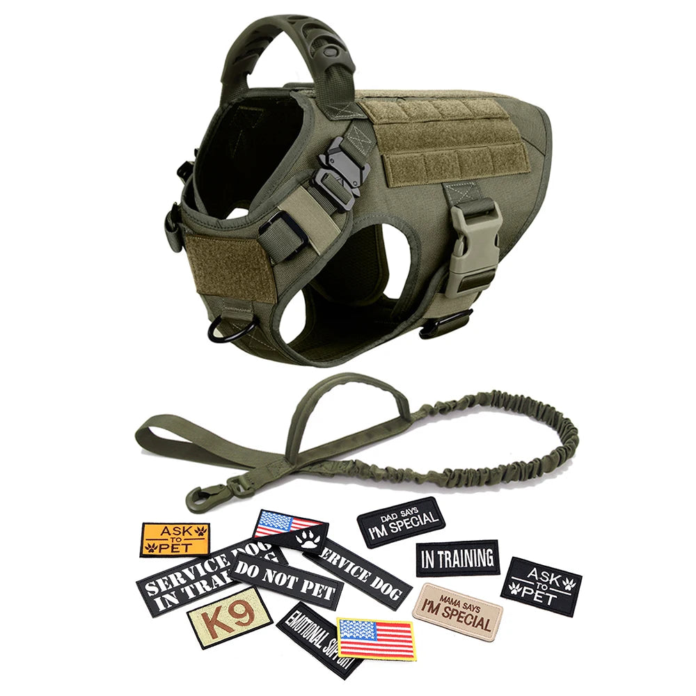 Petravelcn Military Large Dog Harness Vest Training Patches