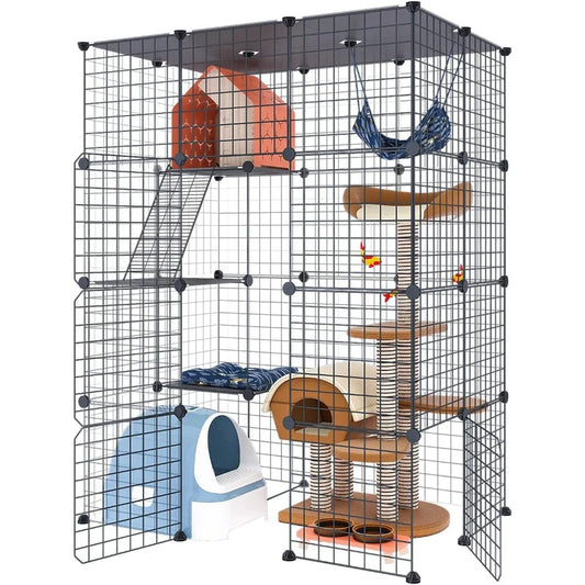Closure Large Cat Cage Enclosure Indoor Playpen Detachable