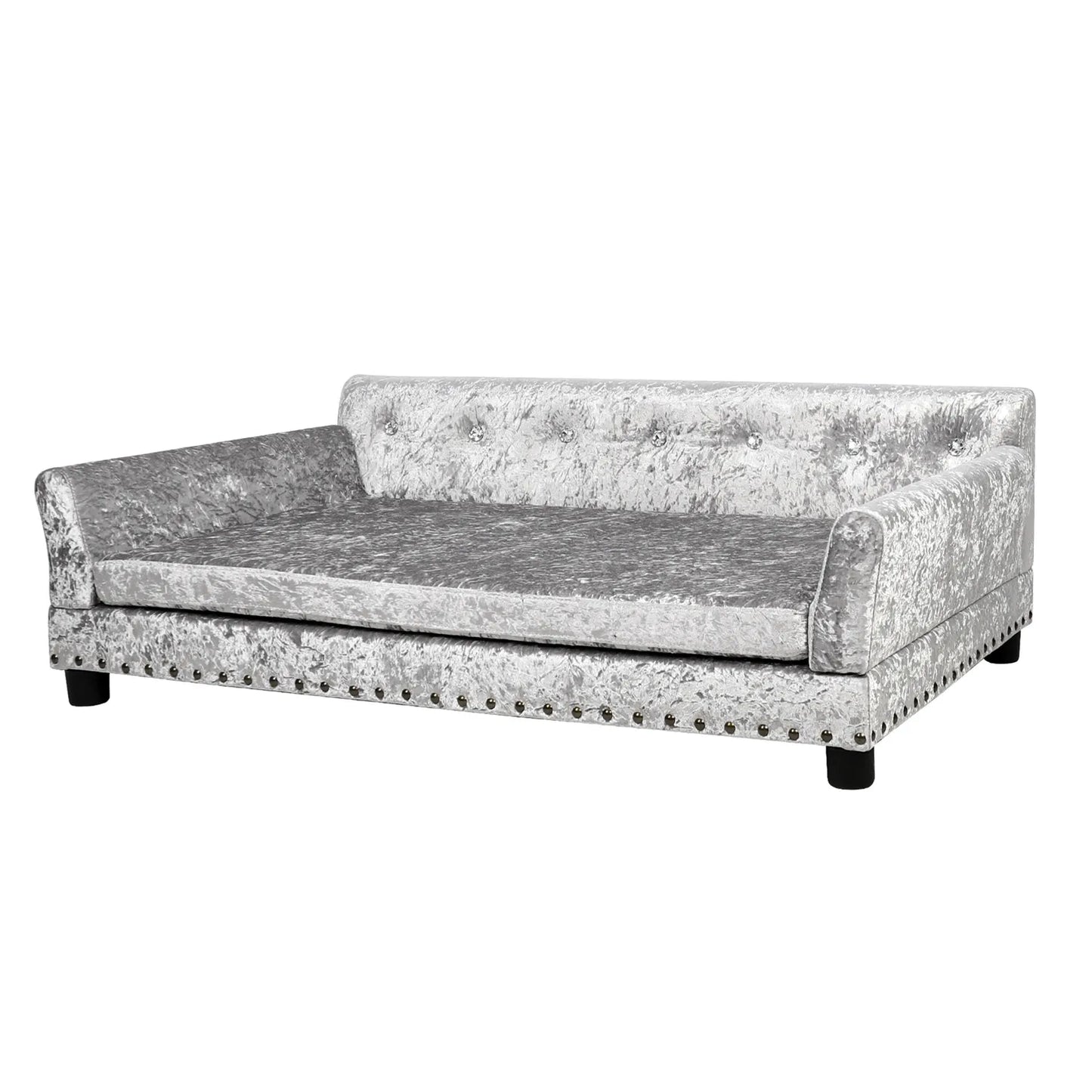 BingoPaw Deluxe Tufted Elevated Dog Sofa Bed Memory Foam