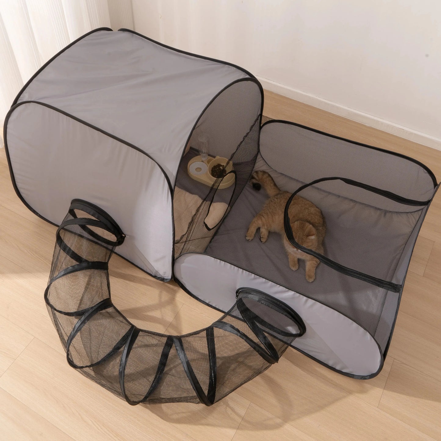 Foldable Oxford Cloth Pets Nest With Play Tunnel Cats Dogs