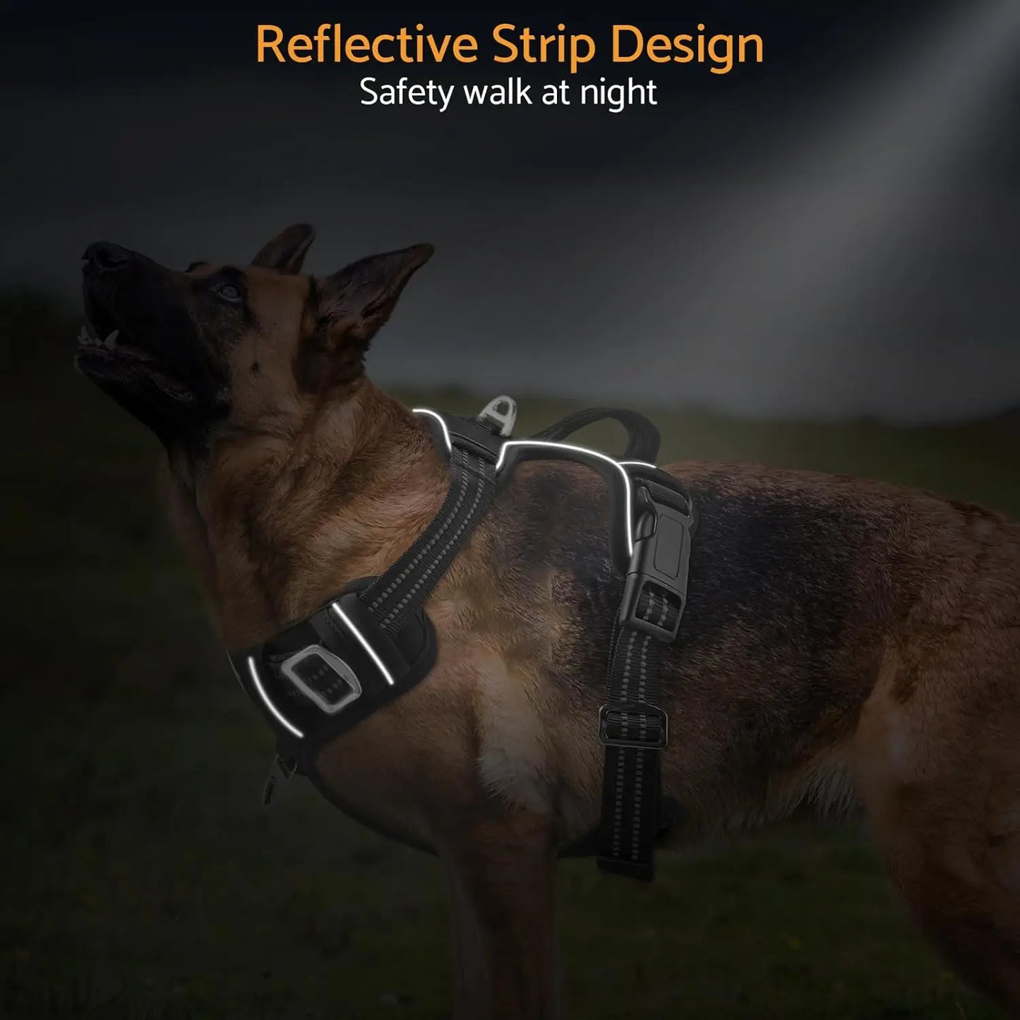 Maxetodo No Pull Adjustable Dog Harness Reflective Pro