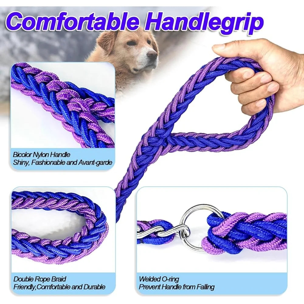 FujianHign Heavy Duty Dog Leash Nylon Rope With Metal Chain
