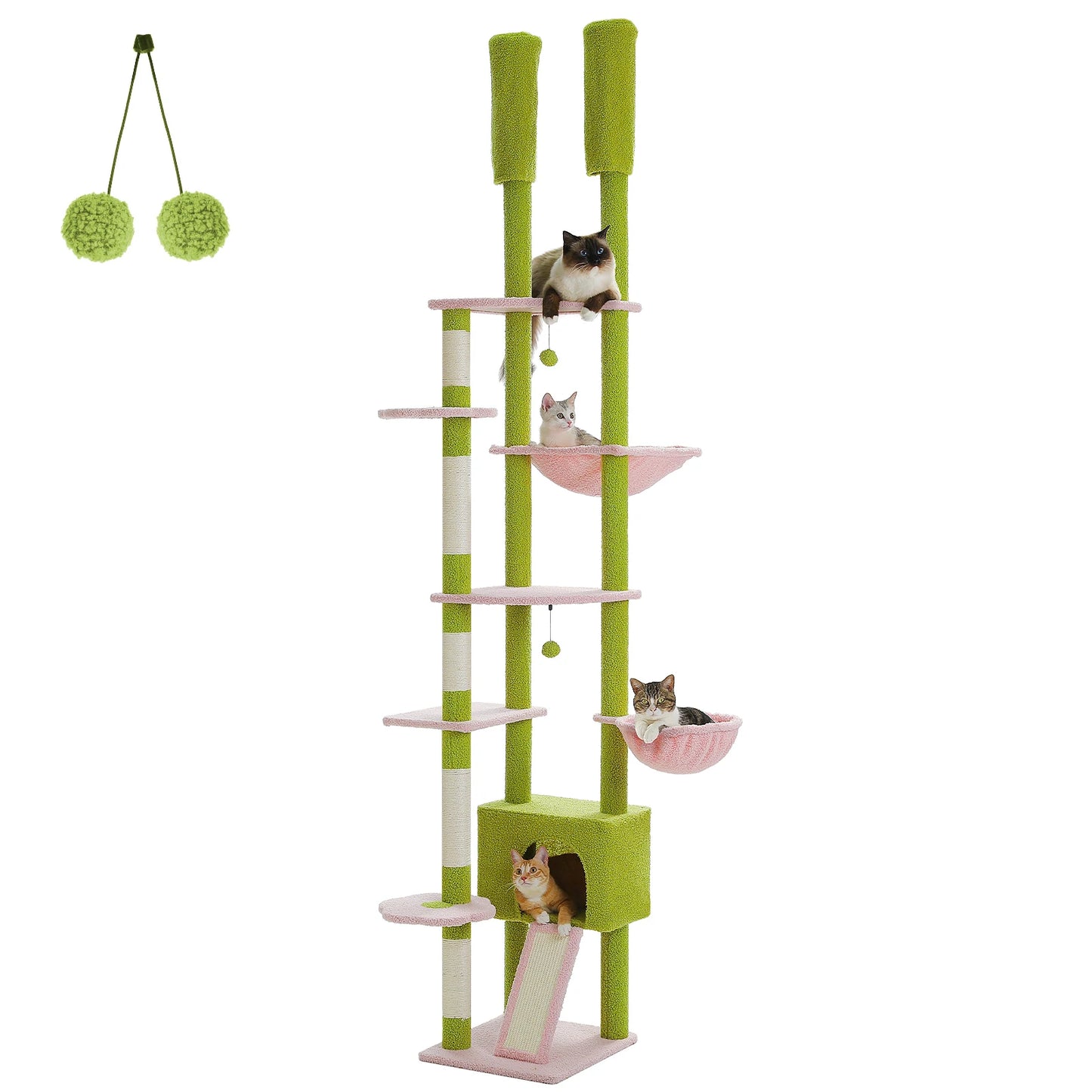 PETEPELACN Cactus Cat Tree Floor To Ceiling Activity Tower