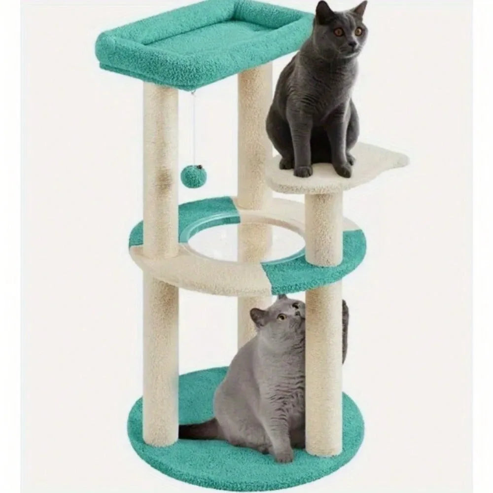 Guangdong Cat Tree Tower With Clear Capsule For Indoor Cats