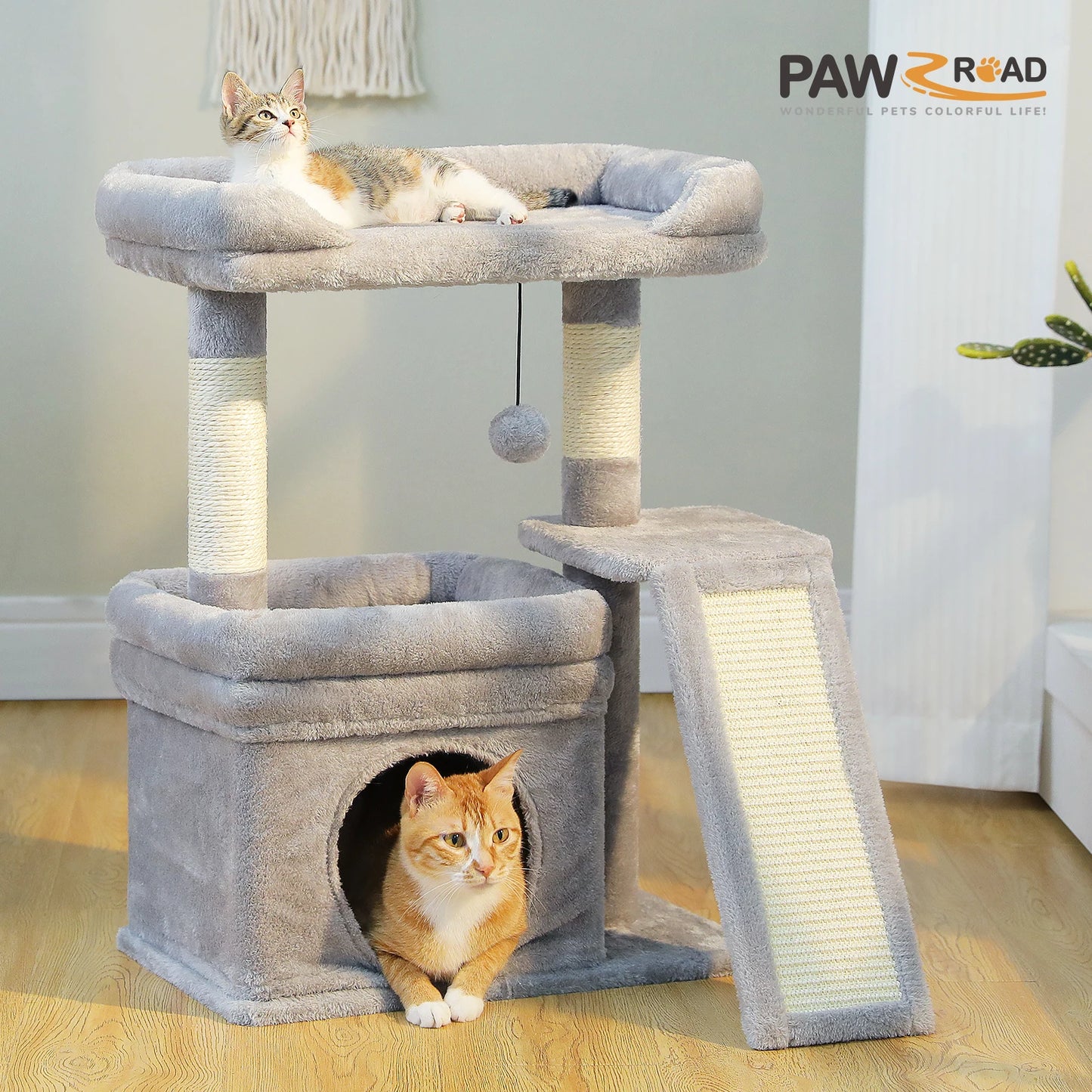 PAWZ Road Small Indoor Cat Tree Tower With Sisal Pad
