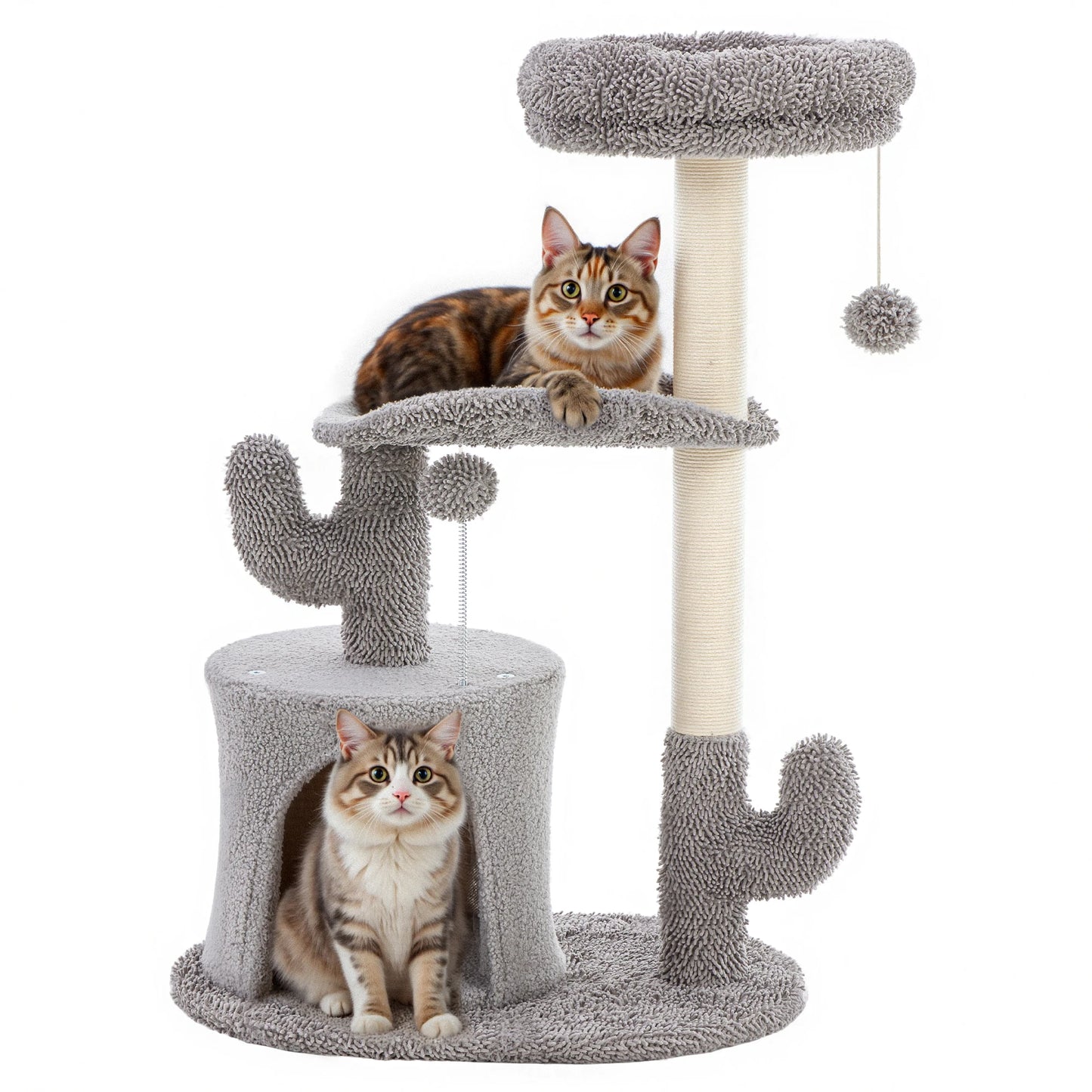JHK Cat Tree Tower With Sisal Scratching Post For Home