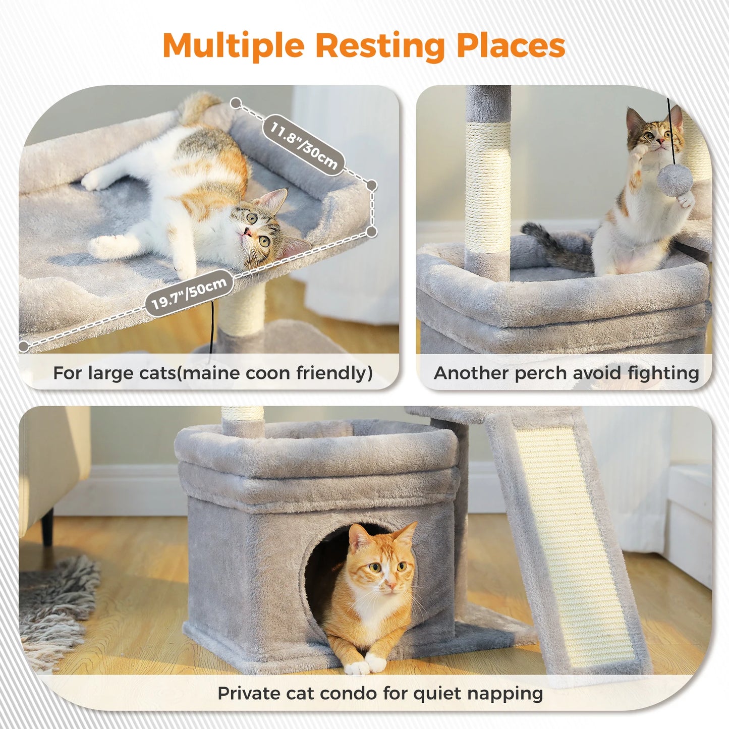 PAWZ Road Small Indoor Cat Tree Tower With Sisal Pad