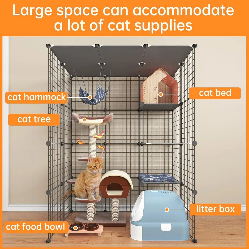 Closure Large Cat Cage Enclosure Indoor Playpen Detachable