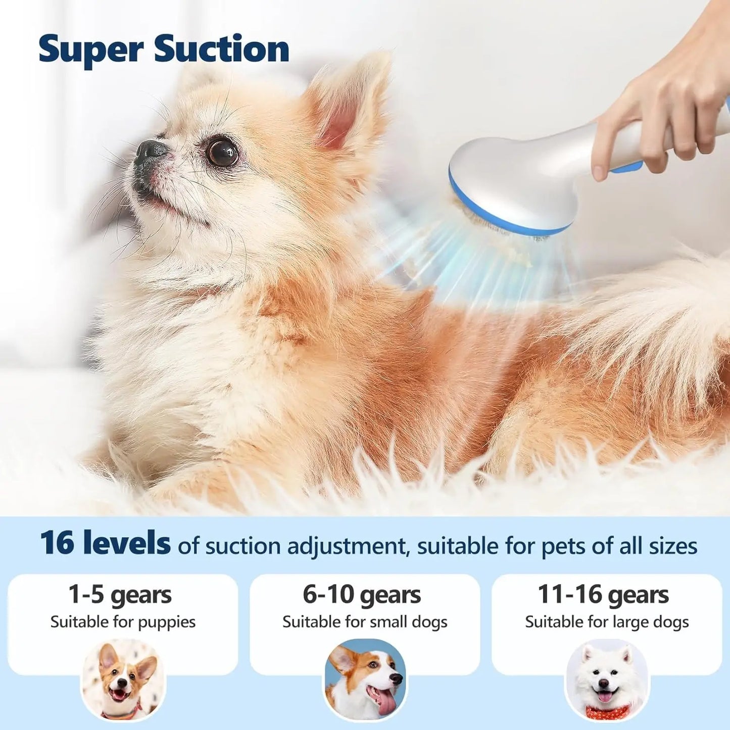 Hign Concerned Pet Grooming Vacuum Kit Five In One Pro