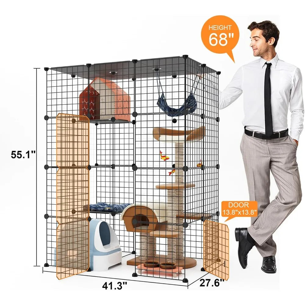 Closure Large Cat Cage Enclosure Indoor Playpen Detachable