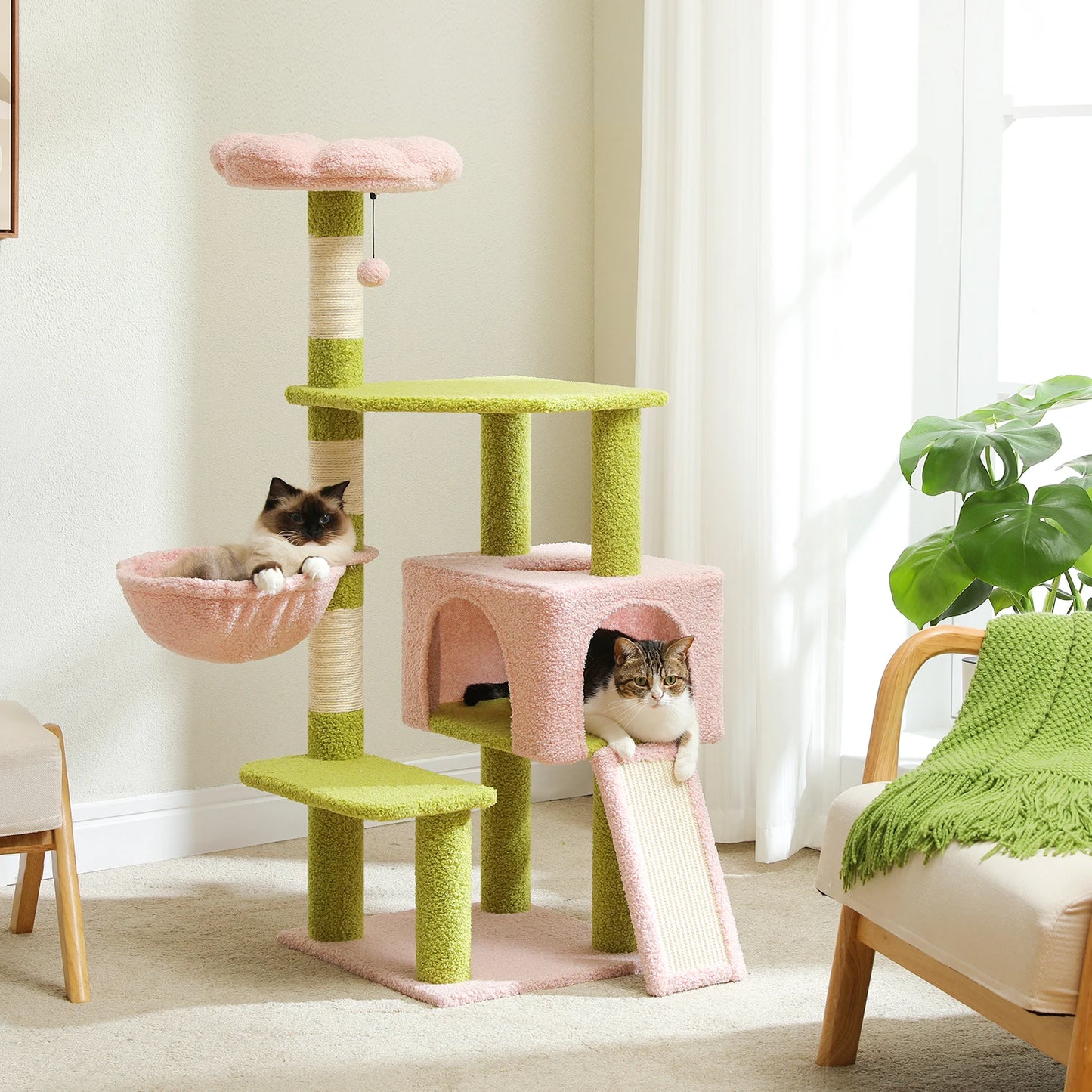 PAWZ Road Flower Cat Tree Multi Level Cat Tower With Perch