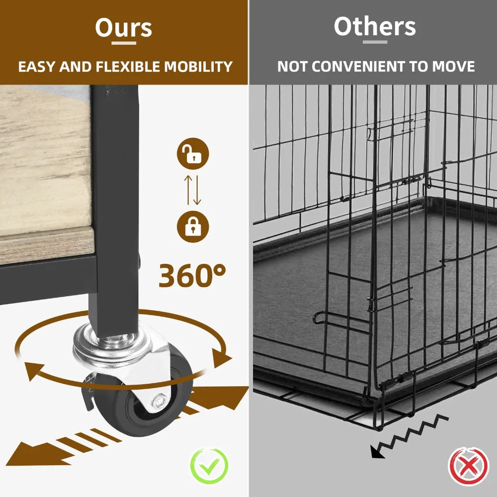 Hign-concerned Heavy Duty Crate Dog Kennel On Wheels