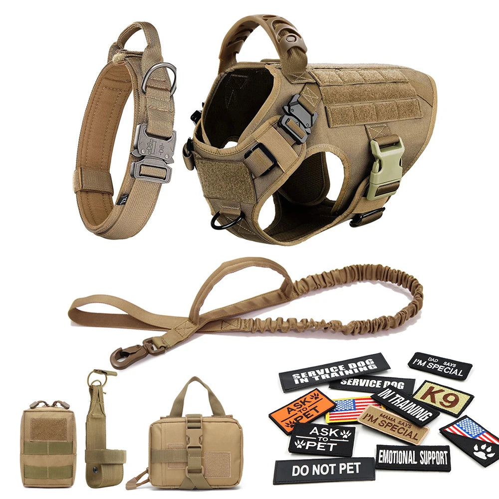 Petravelcn Military Large Dog Harness Vest Training Patches