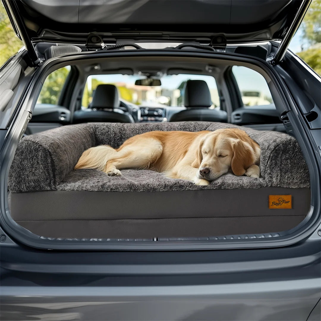 BINGOPAWCN Foldable Calming Dog Bed Plush Cover Orthopedic