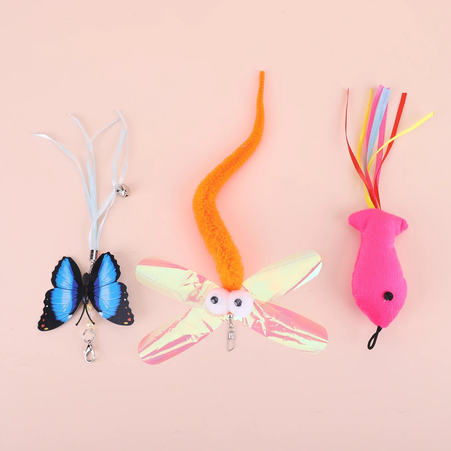 APWIKOGER Pet Cat Toy Set Teaser Stick with Detachable Head