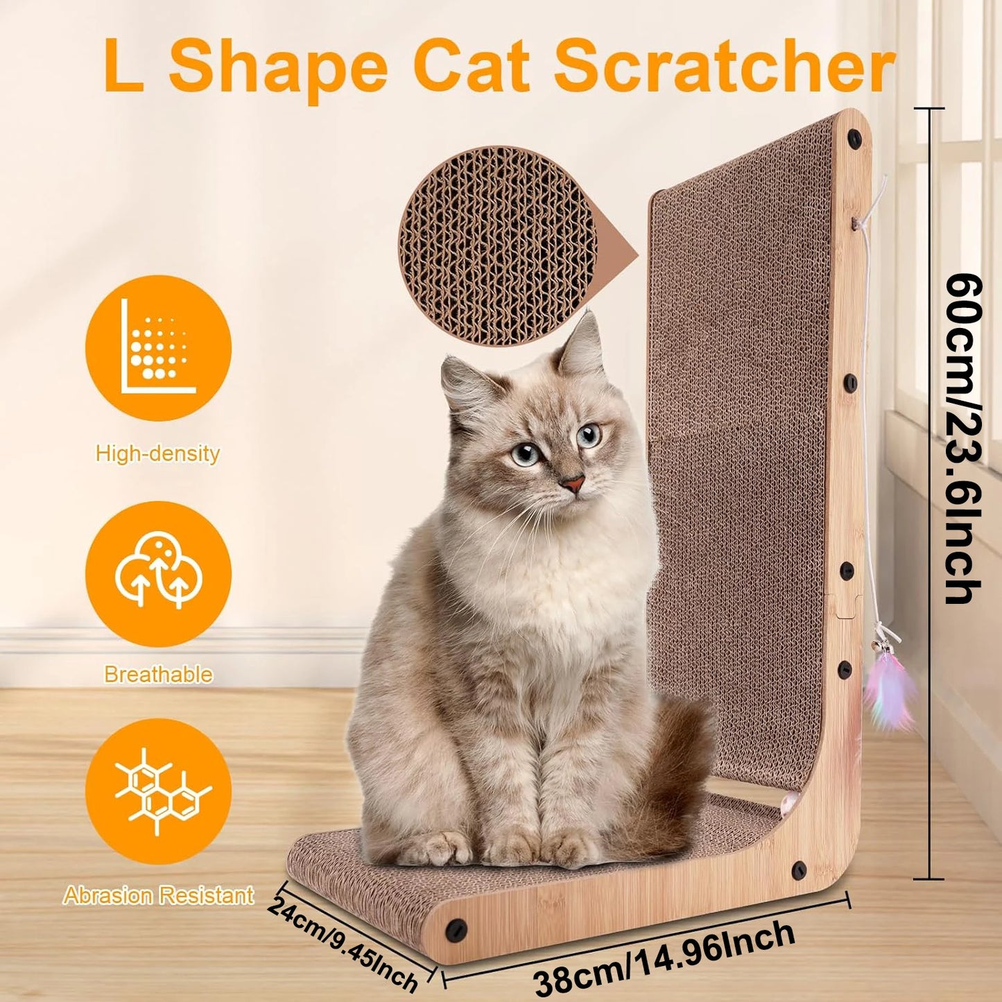 Guangdong L Shape Cat Scratcher For Indoor Cats Cardboard