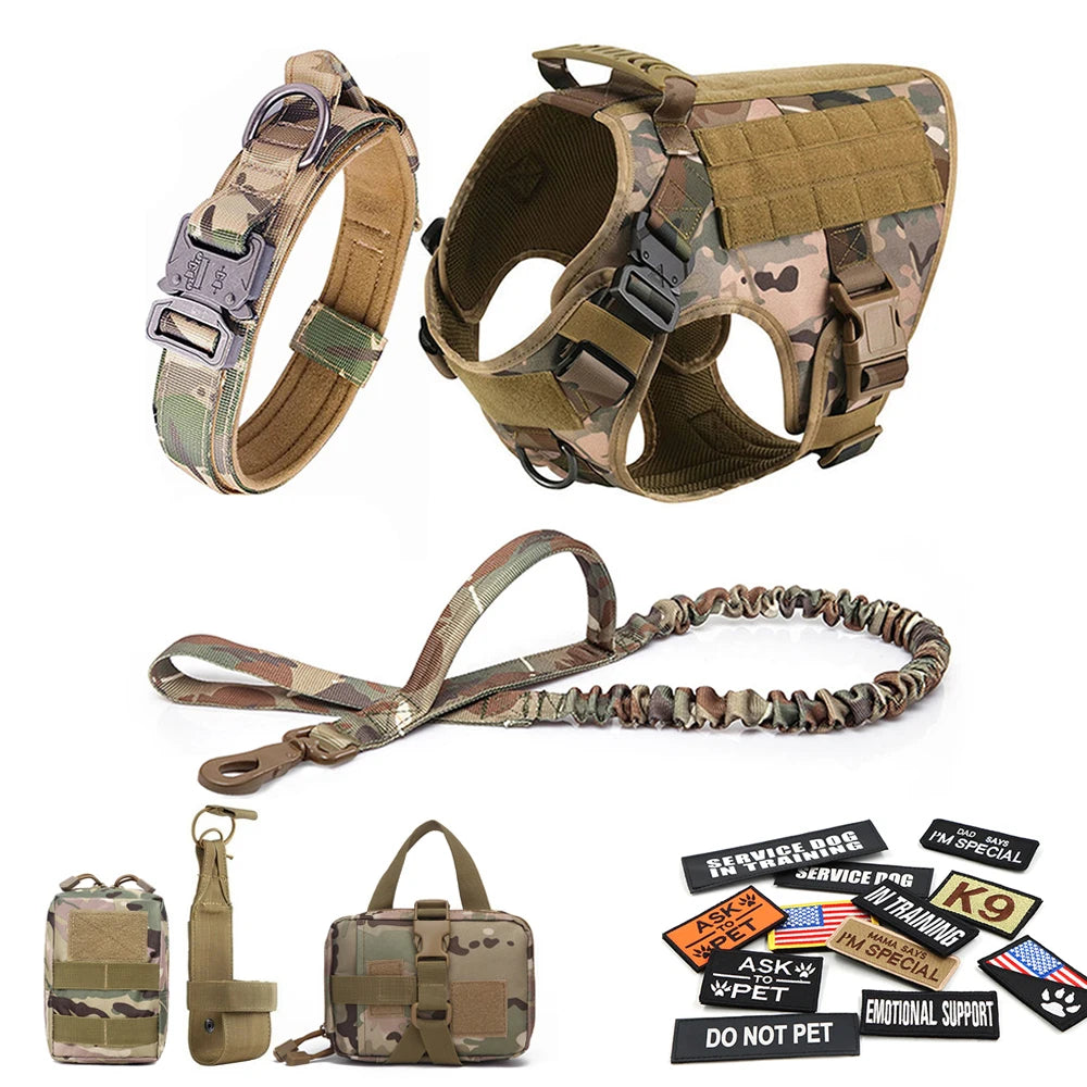 Petravelcn Military Large Dog Harness Vest Training Patches
