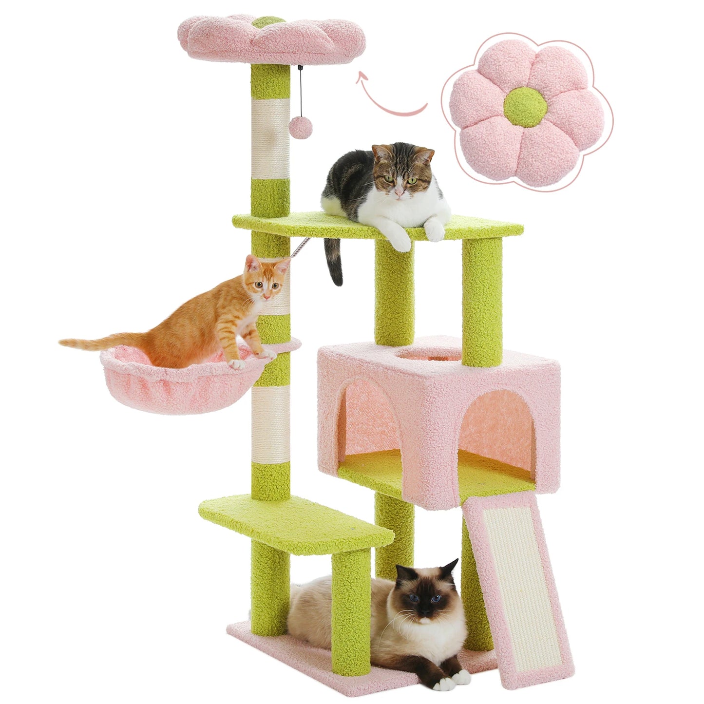 PAWZ Road Flower Cat Tree Multi Level Cat Tower With Perch