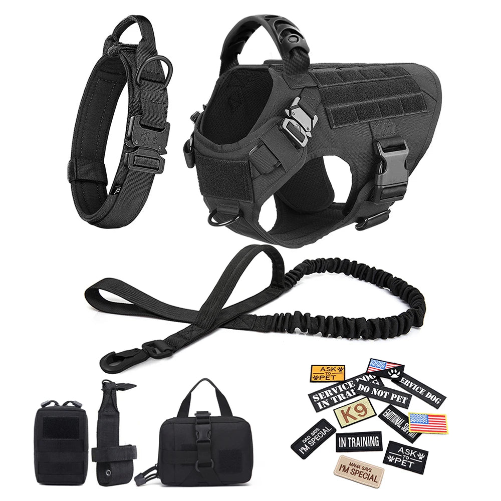 Petravelcn Military Large Dog Harness Vest Training Patches