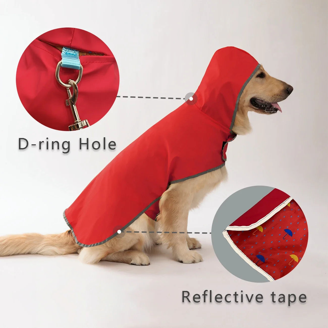 Pets Tale All Weather Dog Raincoat Waterproof PU Coat
