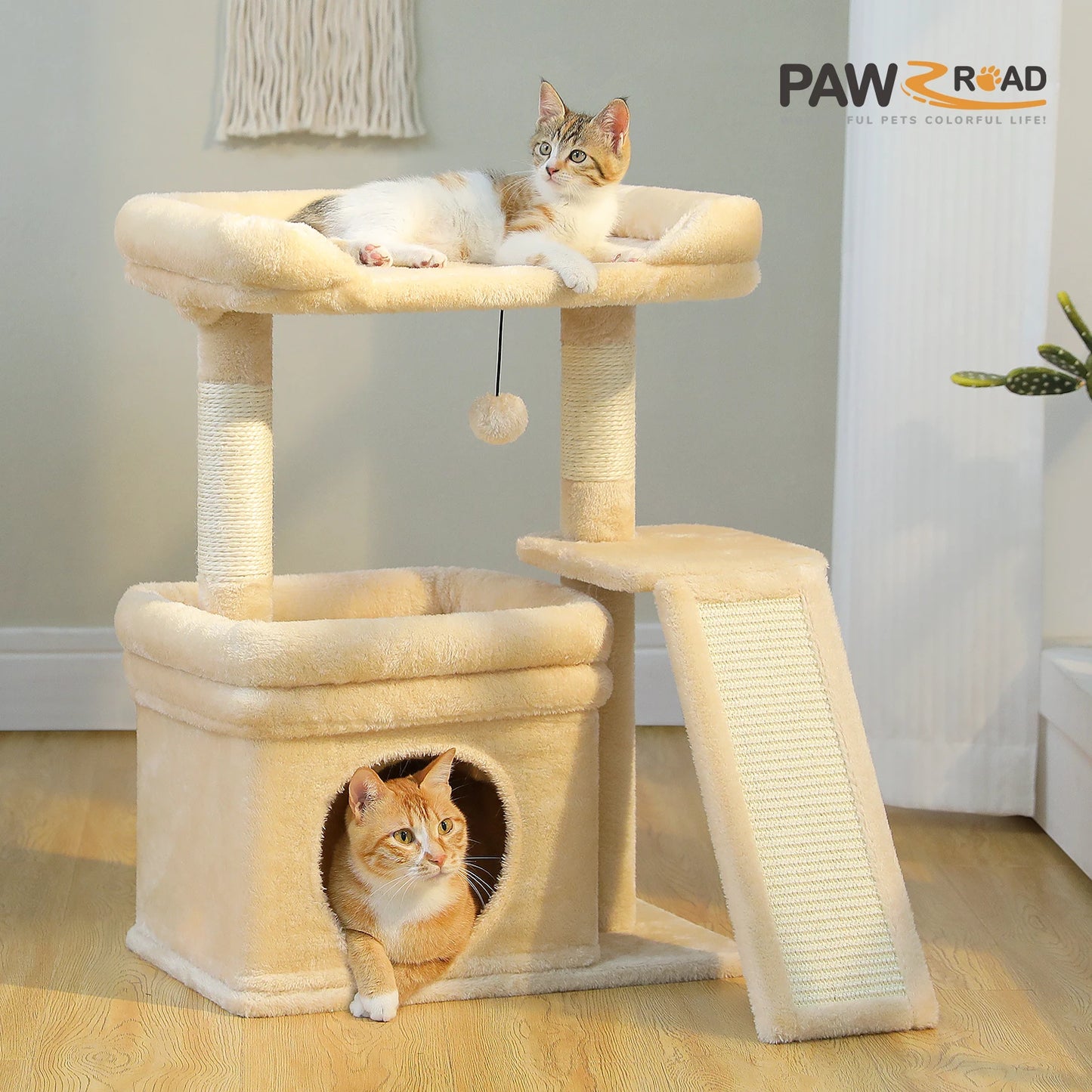 PAWZ Road Small Indoor Cat Tree Tower With Sisal Pad