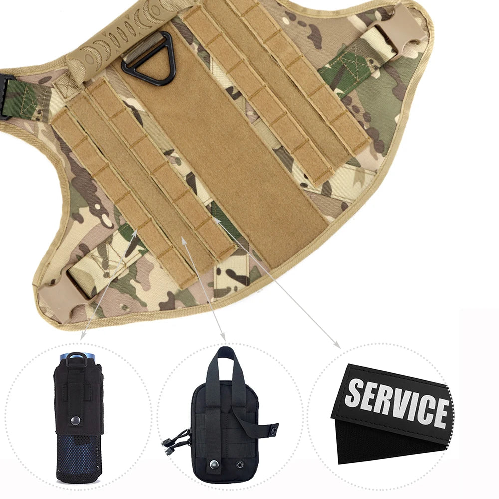 Petravelcn Military Large Dog Harness Vest Training Patches