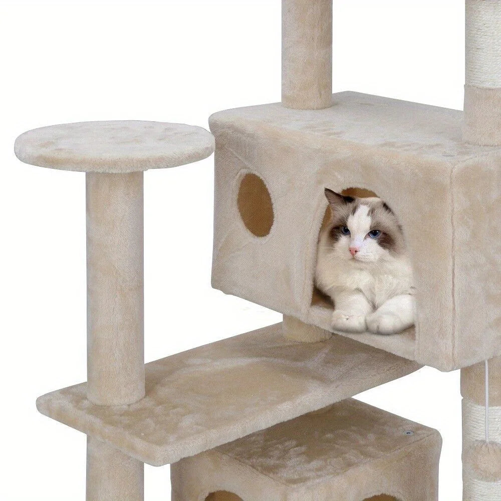 Multi Level Cat Tree With Sisal Posts Scratching Board