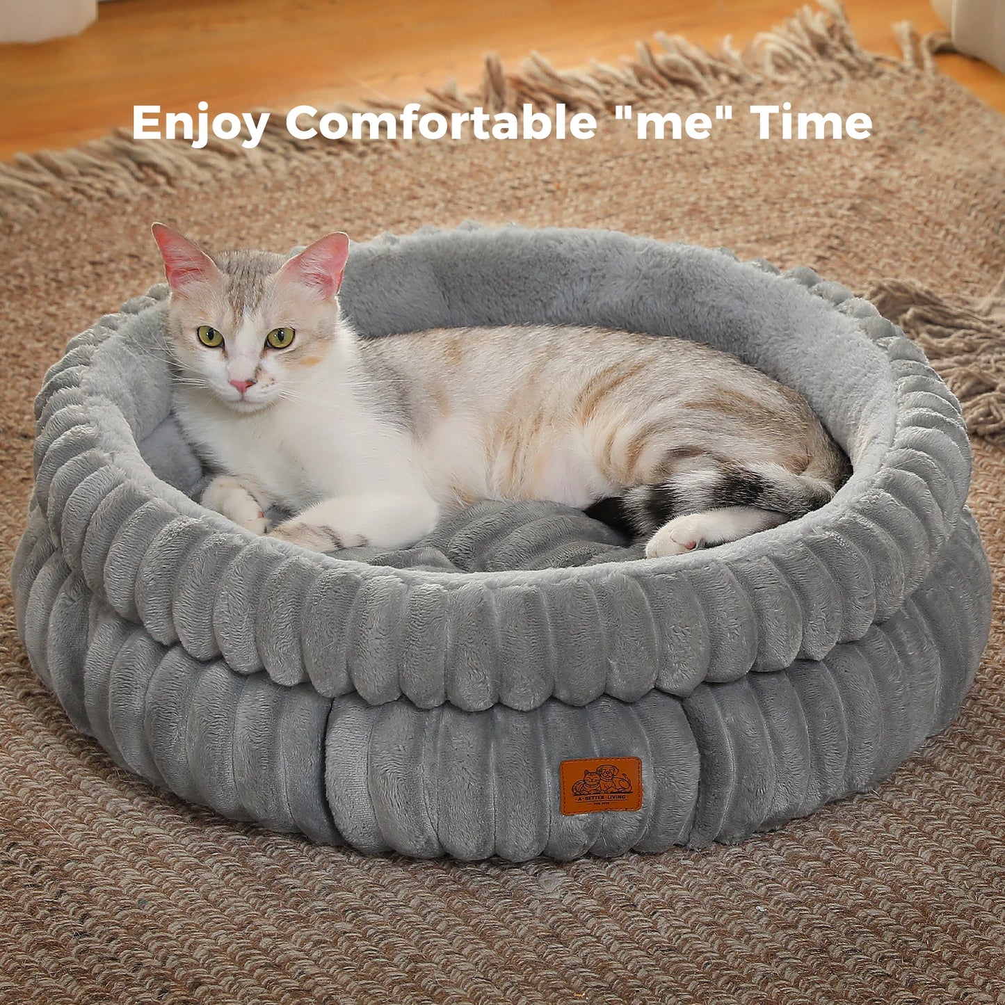 PEQULTICN Cat Bed Cozy Kitten Bed With Anti Slip Bottom