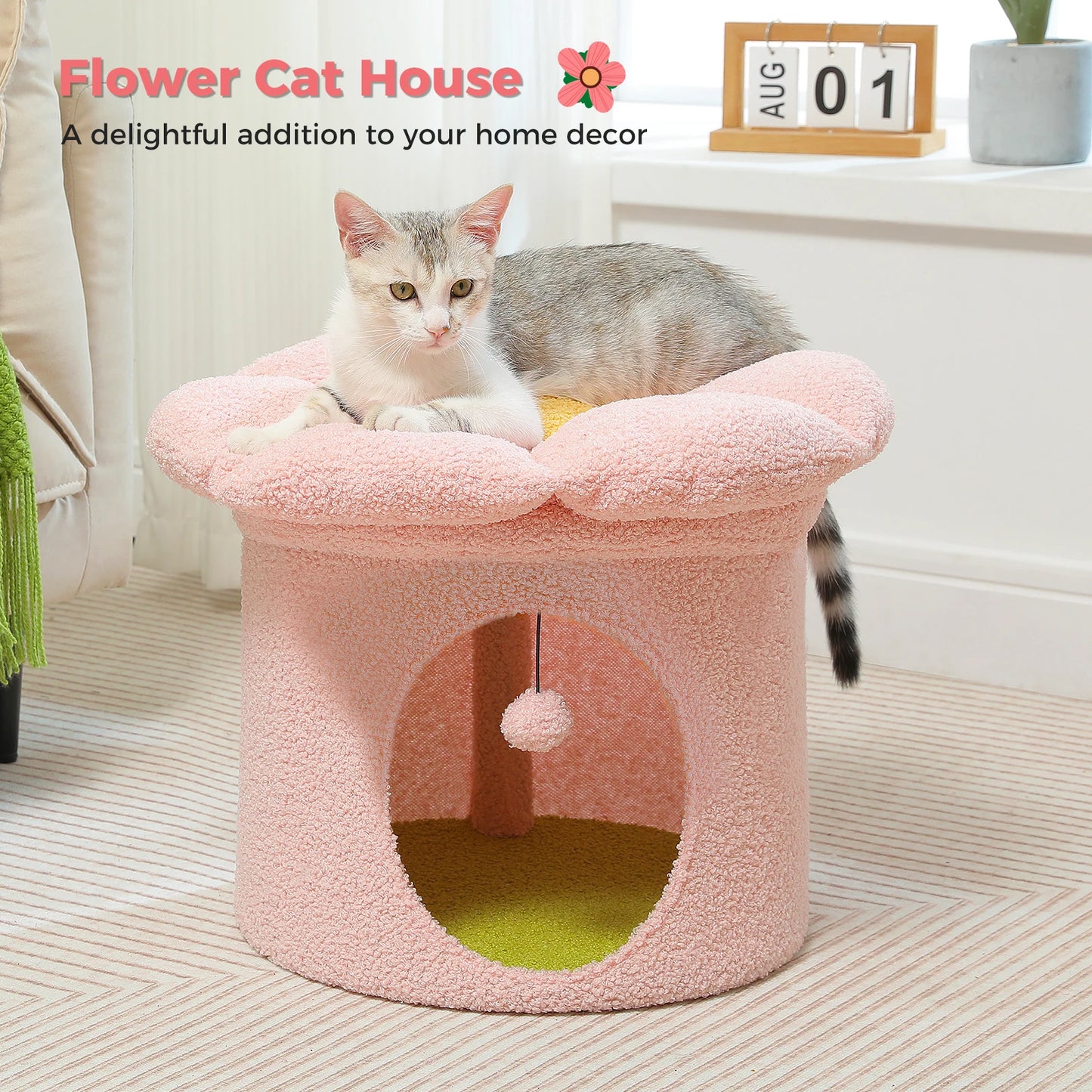 PAWZ Road Cat Beds Indoor House With Removable Flower Bed