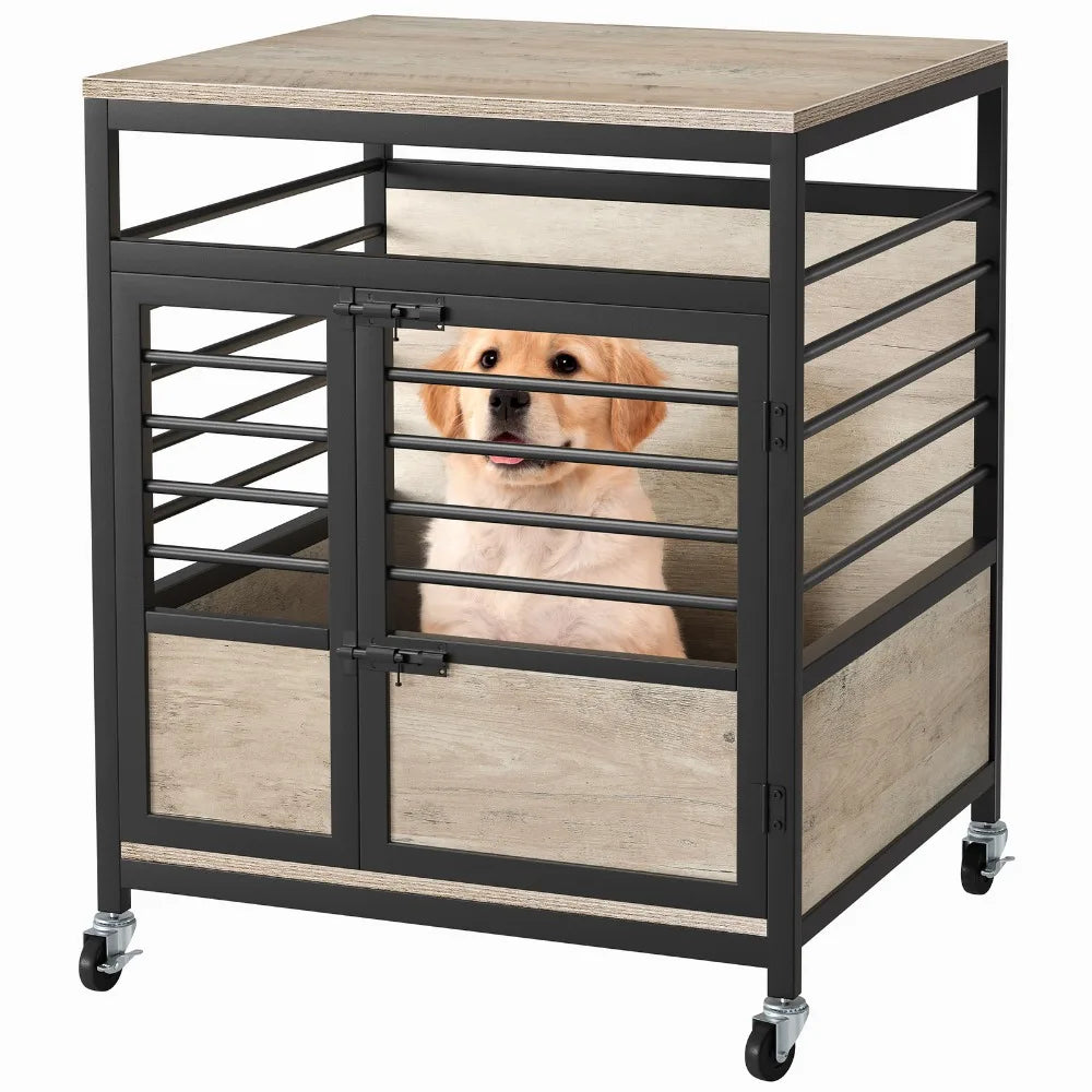 Hign-concerned Heavy Duty Crate Dog Kennel On Wheels