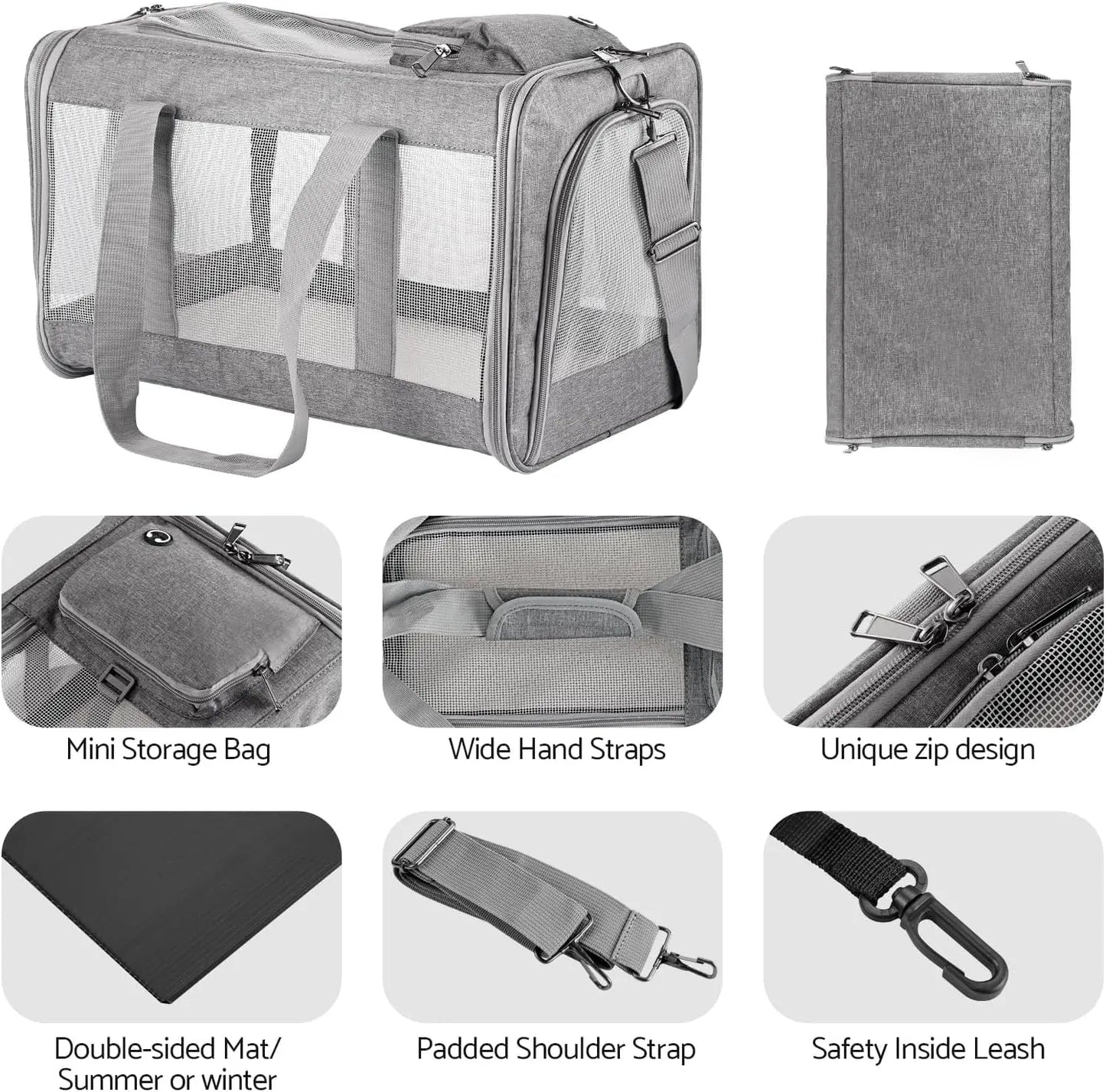 Airline Approved Soft Sided Pet Carrier Removable Board