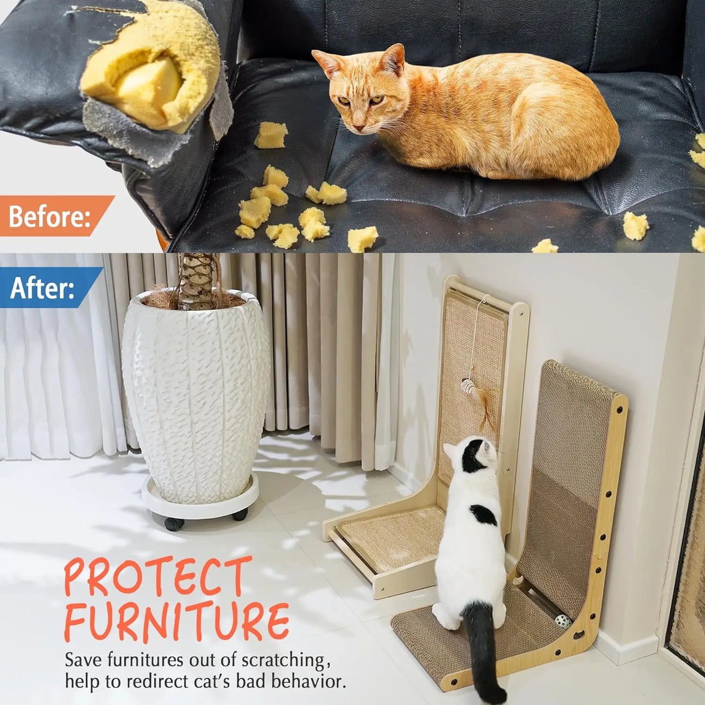 Guangdong L Shaped Cat Scratcher Cardboard Pad For Cats