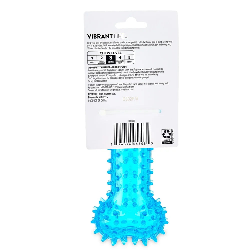 Hign-concerned Spiky Bone Dog Toy Chew Level 3 Durable TPR