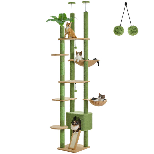 PETEPELACN Cactus Cat Tree Floor To Ceiling Activity Tower