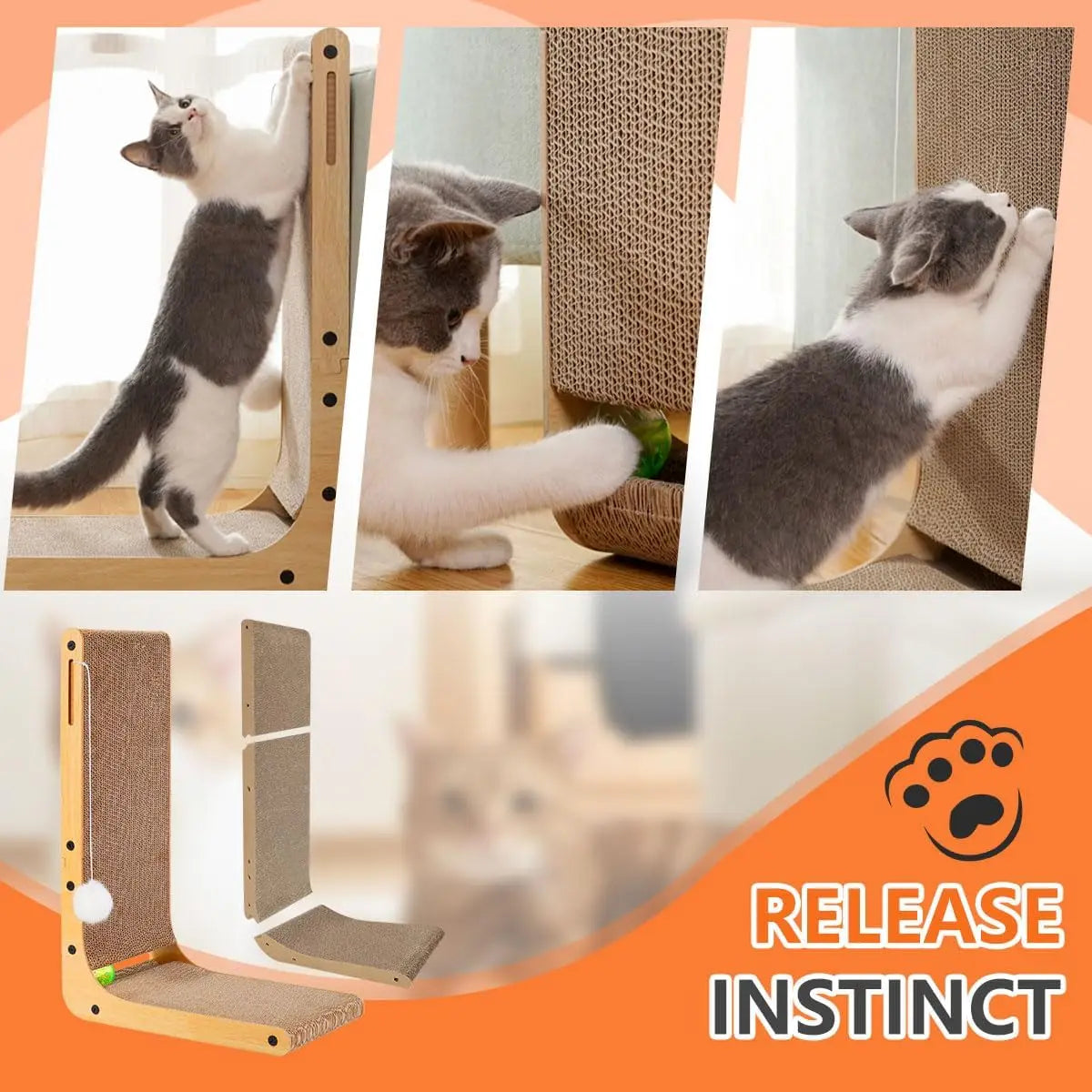 Guangdong L Shape Cat Scratcher For Indoor Cats Cardboard