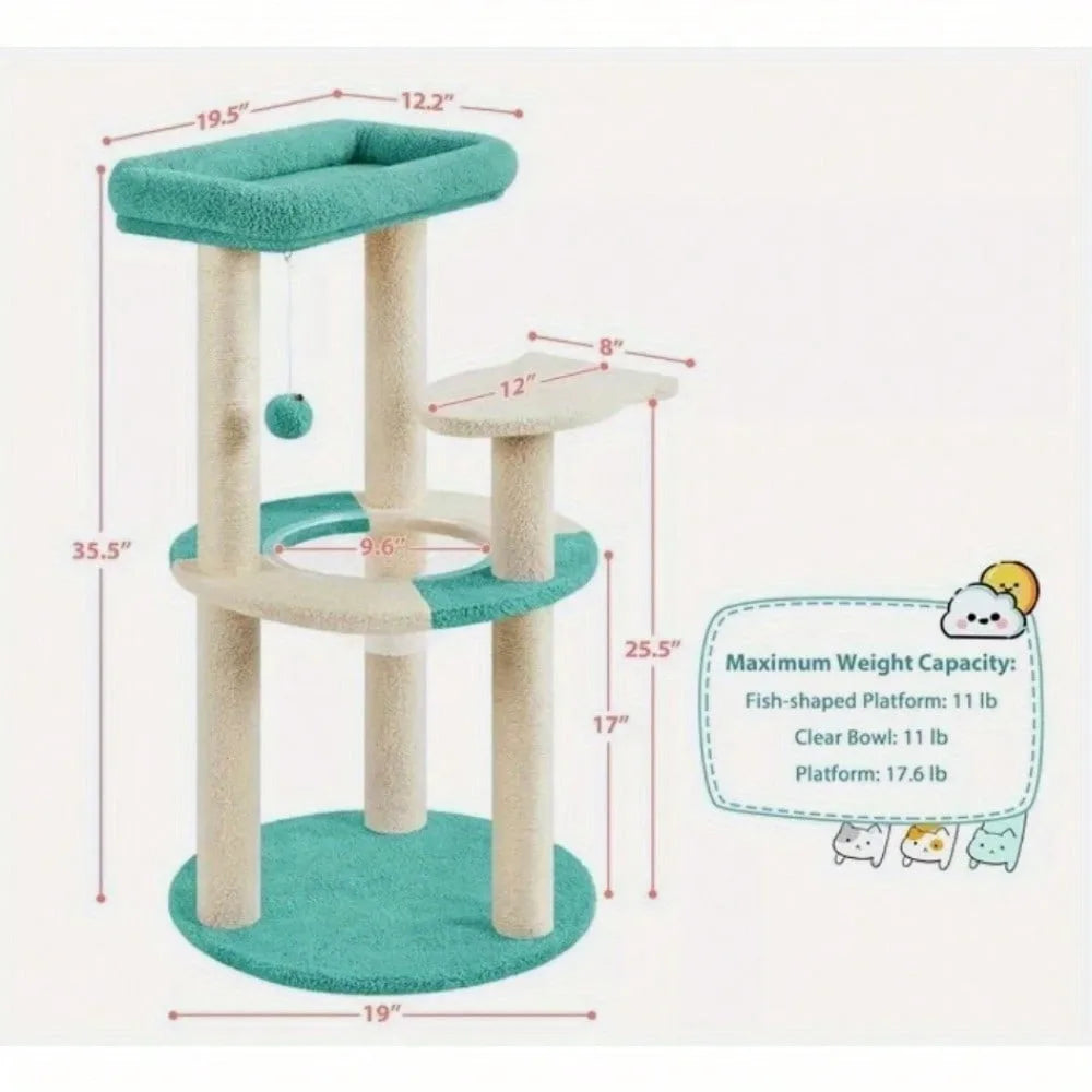 Guangdong Cat Tree Tower With Clear Capsule For Indoor Cats