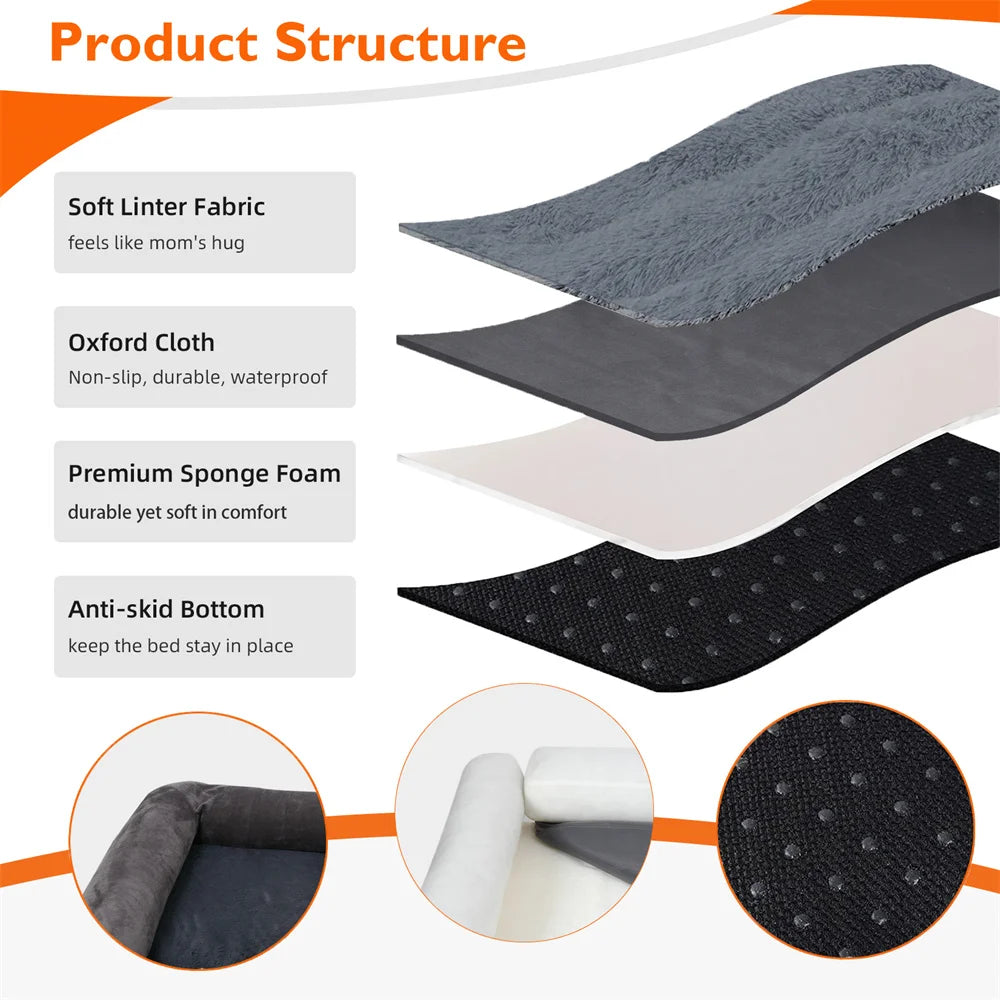 BORWARTC Calming Orthopedic Dog Bed Removable Cover