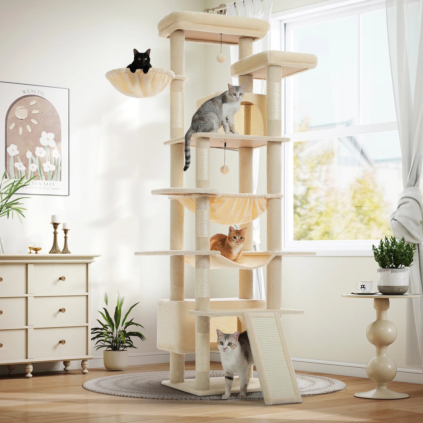 PAWZ Road Cat Tree Sisal Scratching Post With Hammock