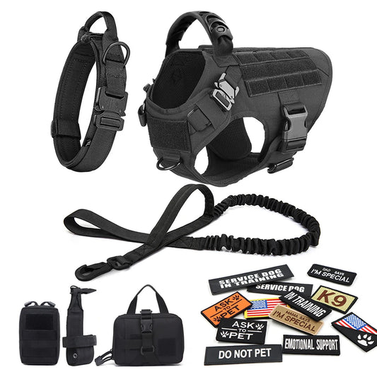 Petravelcn Military Large Dog Harness Vest Training Patches
